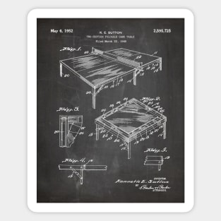 Table Tennis Patent - Tennis Art - Black Chalkboard Sticker